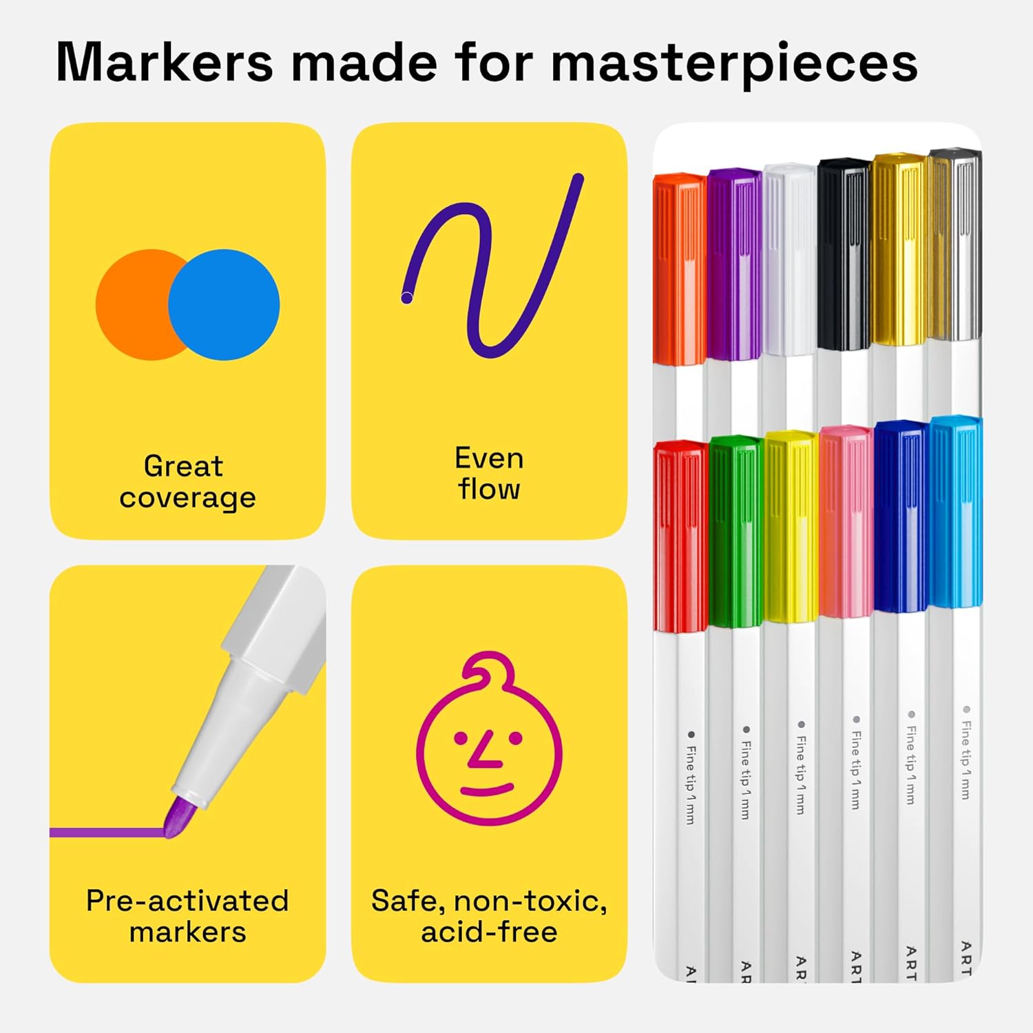 12 Fabric Markers - Fine Tip Fabric Markers Permanent for Clothes - No Bleed Pens for T-Shirts, Bags, Textile, Canvas, and more - Image 4