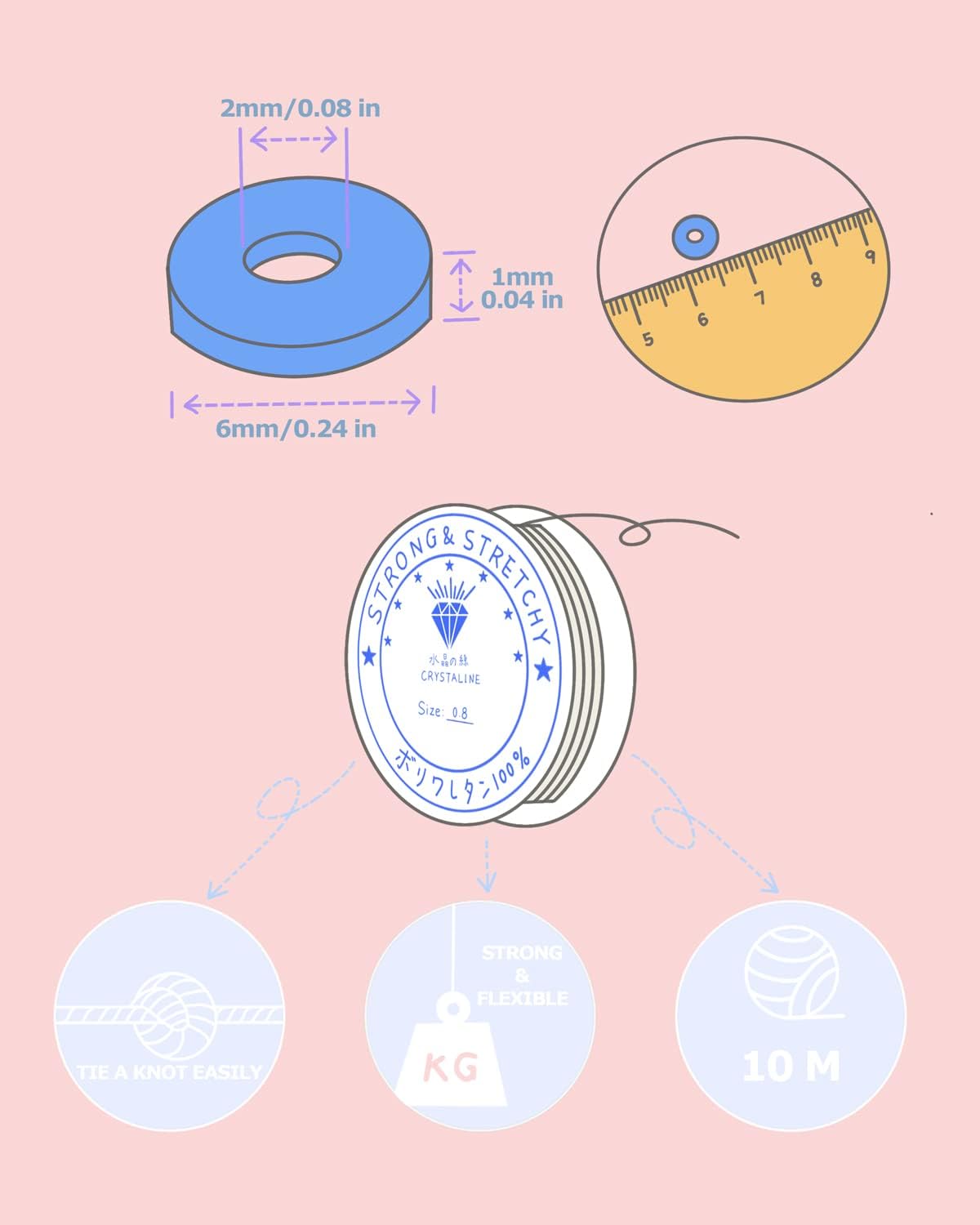 Deinduser Bracelet Making Kit, 7200 Pcs Clay Beads, 24 Colors Polymer Clay Beads for Bracelet Making, Jewelry Making kit with Gift Pack for Adults, Clay Bead Bracelet Kit - Image 4