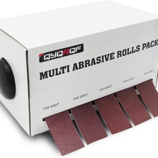 Emery Cloth Roll, 5 Grits Abrasive Sandpaper Rolls Assorted Sand Paper with Dispenser for Woodworking Automotive Metal Polishing, 150 240 320 400 600 Grits Per Roll 6 Meters