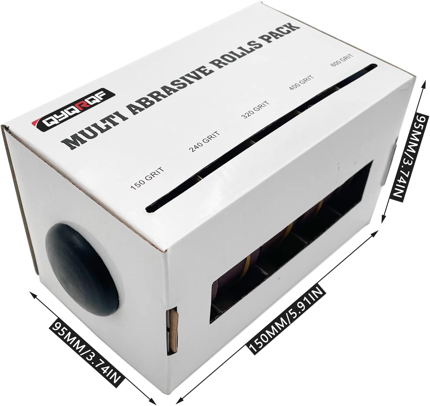 Emery Cloth Roll, 5 Grits Abrasive Sandpaper Rolls Assorted Sand Paper with Dispenser for Woodworking Automotive Metal Polishing, 150 240 320 400 600 Grits Per Roll 6 Meters - Image 4