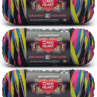 Red Heart All in One Granny Square Neon Lights 3 Pack of 250g Yarn