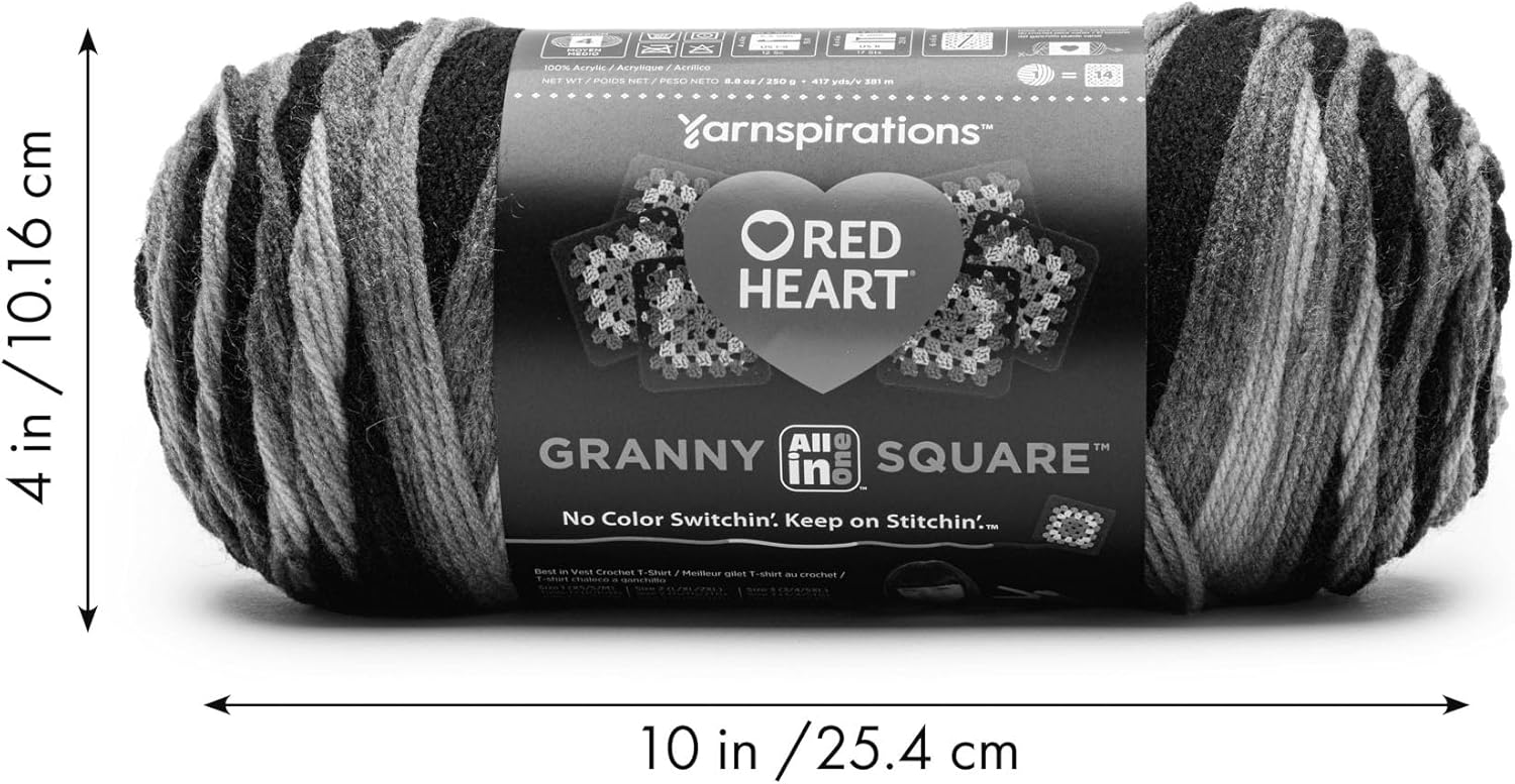 Red Heart All in One Granny Square Neon Lights 3 Pack of 250g Yarn - Image 7